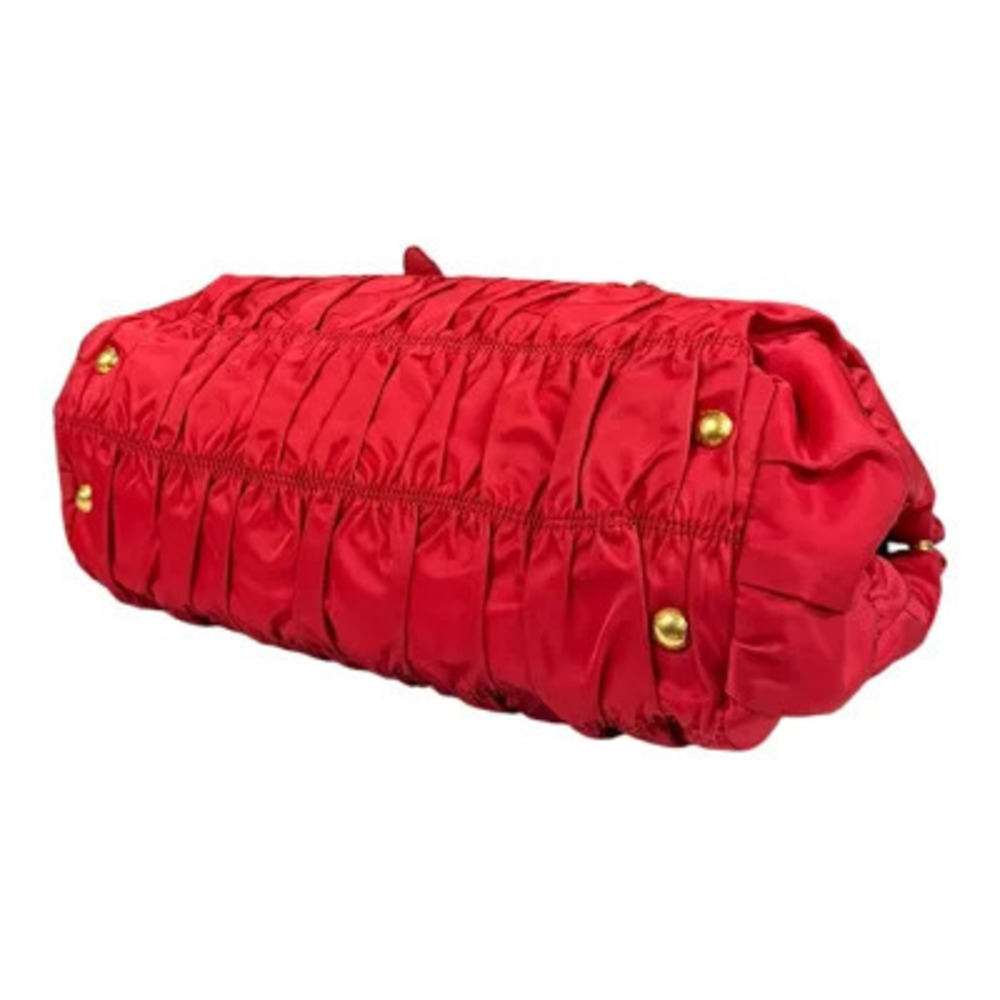 Prada Tessuto Gaufre red ruched Shoulder bag - Picture 5 of 8